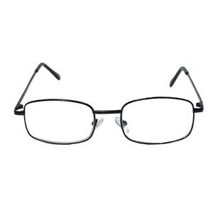 Reading Glasses 2.50 Rectangular Black Metal Readers